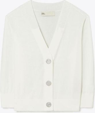 Tory Burch Womens Cotton Shrunken Cardigan, size XS