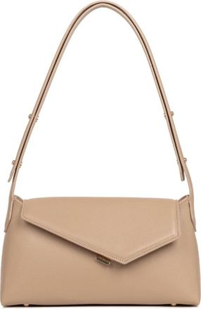 Lancaster Zo&eacute; 2.0 Schoudertas Donker Beige - Dames - Schoudertassen - Beige - ONE Size - Leer - Tassen