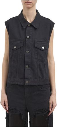 Haikure Ryder Satin Bull Gilet - Dames - Bodywarmers - Grijs - M - Katoen - Jassen