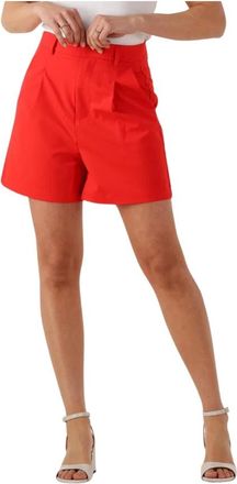 Notre-V Korte Broeken, Dames, Rood, XS, Polyester, Felicia Shorts - Zomerse Stijl