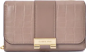 Generic Mini Clutch Wallets for Women, Trifold Purse Bag with ID Window, Medium Wallet Multi-slot Card Holder,Trendy Evening Bags (Khaki,L15xW9.4xH4cmL5.9xW3.