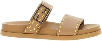 Fendi Sliders, female, Beige, Size: 7 1/2 US Feel Slide