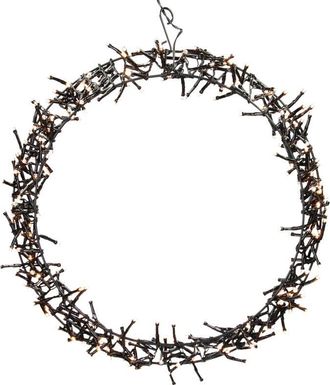 ECD Germany Ecd Germany - Corona De Navidad Luminosa &Oslash;38cm 300 Luces Led Blanco C&aacute;lido 8 Modos De Iluminaci&oacute;n Interior/exterior Ip44 Guirnalda Met&aacute;lica Para Puert