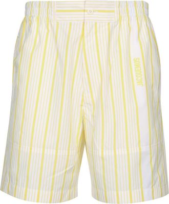 Jacquemus Yellow Logo Striped Shorts