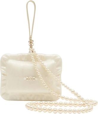 Simone Rocha Clutches, female, Beige, Size: ONE SIZE Pearl Crossbody Pillowcase Bag