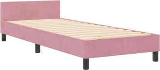 vidaXL Estructura de cama con cabecera Rosa 80 x 200 cm Terciopelo Vidaxl