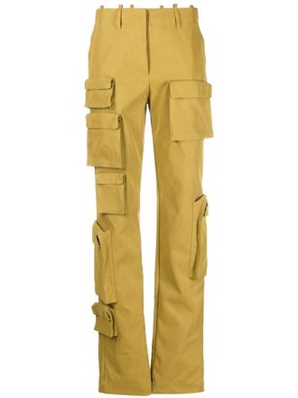 Off-white Pantaloni dritti con tasche - Verde