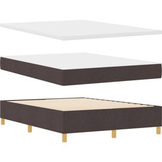 vidaXL Box Spring Bed with Mattress Dark brown 140 x 200 cm Fabric vidaXL