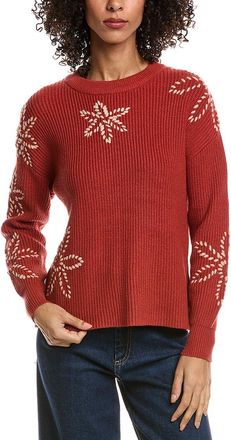 T Tahari Flower Embroidery Sweater