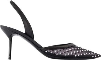 PARIS TEXAS Zwarte Slingback Pumps met Mesh - Dames - Pumps - Zwart - 36 EU - Schoenen