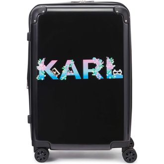 Karl Lagerfeld Karl Flowers Upright Suitcase in Black at Nordstrom, Size Medium