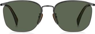 Eyewear by David Beckham Vierkante Metalen Zonnebril - Heren - Zonnebrillen - Zwart - ONE Size - Accessoires