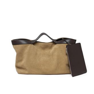 Generic Compatible For Winter Suede Big Tote Women Matte Cowhide Leather Handbag(Apricot)