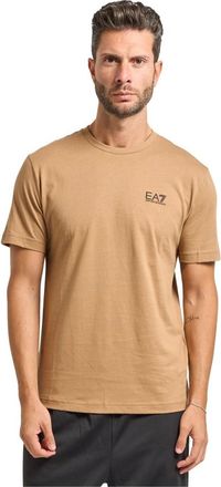 Emporio Armani Tops, Heren, Beige, S, Beige T-shirts en Polos, Basic Crew Neck