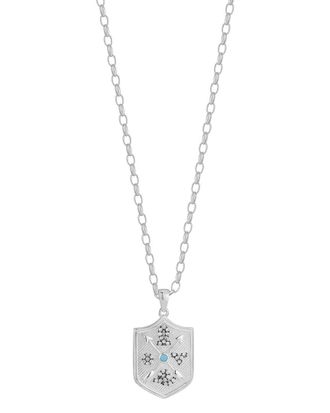 Sphera Milano Dnu 0 Units Sold Sphera Milano Silver Turquoise Cz Shield Love Necklace
