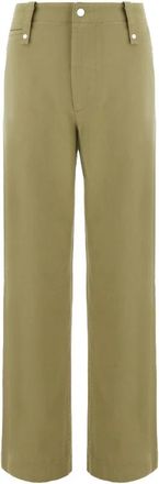 Burberry Wijde broek - Heren - Wijde Broeken - Groen - M - Katoen - Broeken