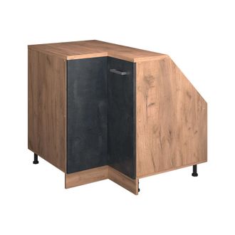 Vicco Armario Para Techo Inclinado Armario De Esquina Rion, Hormig&oacute;n Negro, 75.6 X 81.6 Cm Con 1 Puerta, Carcasa Del Armario 60 Cm De Profundidad, Vicco
