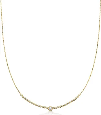 Ross-Simons Bezel-Set Lab-Grown Diamond Curved Bar Necklace in 18kt Gold Over Sterling