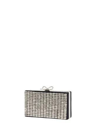 Self Portrait Crystal-Embellished Clutch - Silver