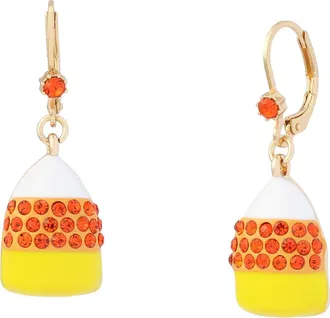 Betsey Johnson Candy Corn Leverback Drop Earrings in Orange at Nordstrom