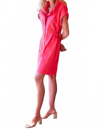 Finley Typewriter Cloth Bari Mini Dress In Coral