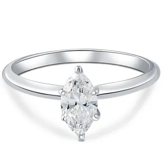 Pompeii3 Platinum.72Ct Marquise Natural Certified Diamond Solitaire Engagement Ring Size: 7