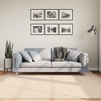 vidaXL Alfombra De Pelo Corto Suave Lavable Huarte Beige 200x200 Cm Vidaxl