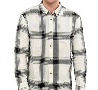 French Connection Mens Big Checks Shirt In Black And White