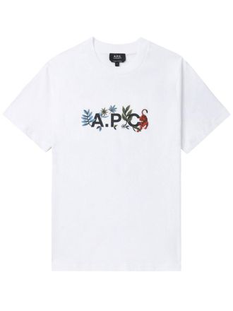 A.P.C. T-shirt con logo - Bianco