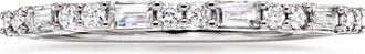 Ross-Simons Round and Baguette Lab-Grown Diamond Ring in Sterling Silver