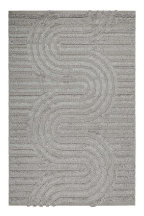 Esprit Alfombra interior/exterior con relieve y dise&ntilde;o gris 133x200