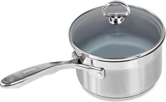 Chantal Induction 21 Steel 2 qt. Saucepan w/ Ceramic Coating and Glass Lid in Silver at Nordstrom