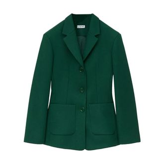 Loewe Blazers, female, Green, Size: XS Wool Jacket