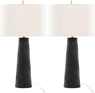 LumiSource Set Of 2 Kona 31In Contemporary Table Lamps With Grandview Gallery Linen Shade