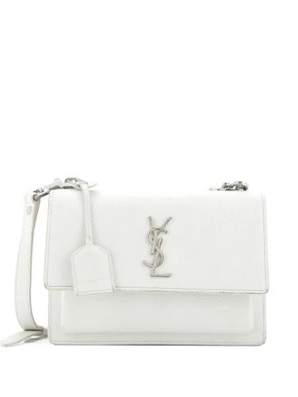 Saint Laurent Sunset Satchel Leather Medium crossbody bag - Wit
