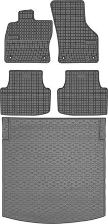 OEM Seat Leon Iv St Kombi Desde 03.2020 Set - Alfombrillas De Goma Para Coche + Alfombrilla Para Maletero