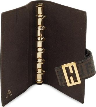 Fendi Custodia per agenda con logo in tela cerata 2009 - Marrone