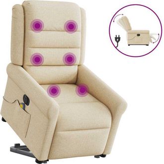 vidaXL Vidaxl - Sill&oacute;n De Masaje El&eacute;ctrico Reclinable Elevable Tela Crema