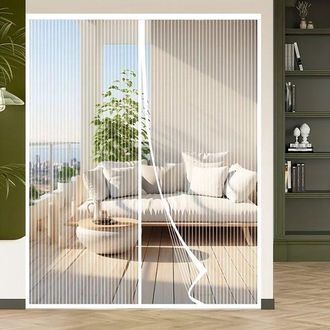 OEM Puerta Mosquitera Magn&eacute;tica Negra De 100x210 Cm