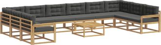 vidaXL Conjunto De Sof&aacute;s De Exterior 11 Uds. Blanco Y Antracita Vidaxl