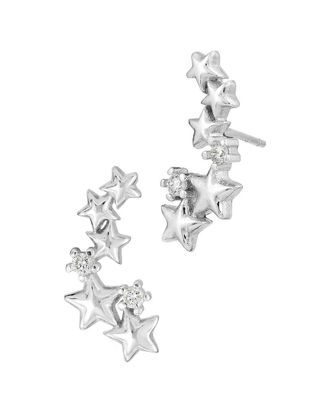 Savvy Cie Jewels Silver Cz Drop Earrings