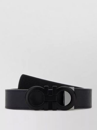 Ferragamo leather reversible belt buckle detail
