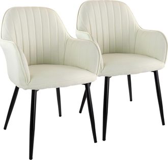 Elama 2 Piece Fabric Accent Chair with Metal Legs in Beige at Nordstrom