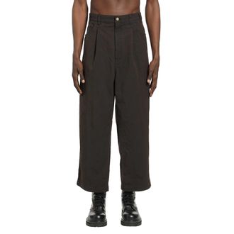 Comme Des Gar&ccedil;ons Pleated Cotton Canvas Trousers