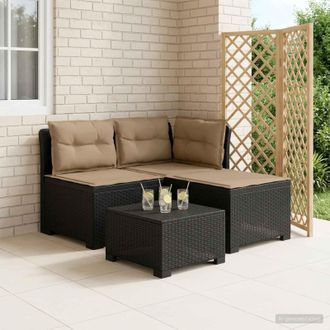 vidaXL Vidaxl Divano Da Giardino 3 Posti Con Cuscini In Look Rattan Pp