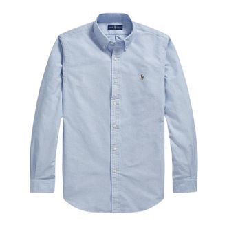 Polo Ralph Lauren Blauwe Custom Fit Oxford Overhemd - Heren - Casual Overhemden - Blauw - XL - Katoen - Overhemden