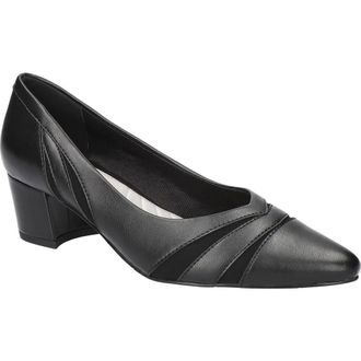 Easy Street Lizbeth Block Heel Pump in Black Lamy-Patent at Nordstrom, Size 6.5