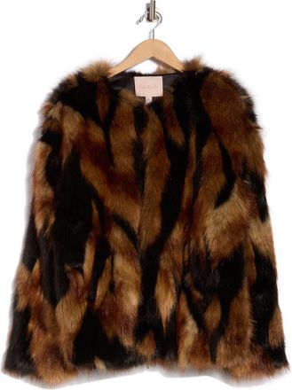 Hutch Vessi Faux Fur Coat in Coyote Print at Nordstrom Rack, Size X-Small