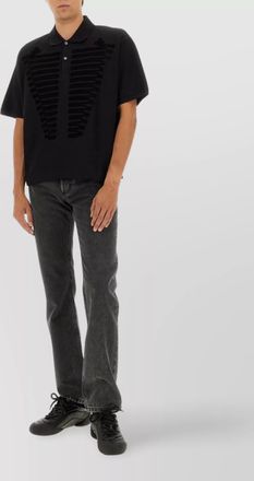 Alexander McQueen short sleeve polo shirt with embroidered detail
