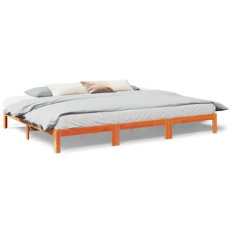 Berkfield Home Family Bed Frame No Mattress Wax Brown 240x200 cm Solid Wood Pine